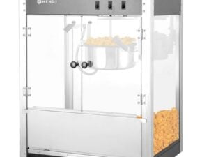 Popcornmaskine, sort, 230V/1500W, 560x420x(H)770mm, robust aluminiumsramme, glasdør, varmebestandige håndtag, belysning indeni, varmebund, cyklustid ca. 2 min. - Billede 8