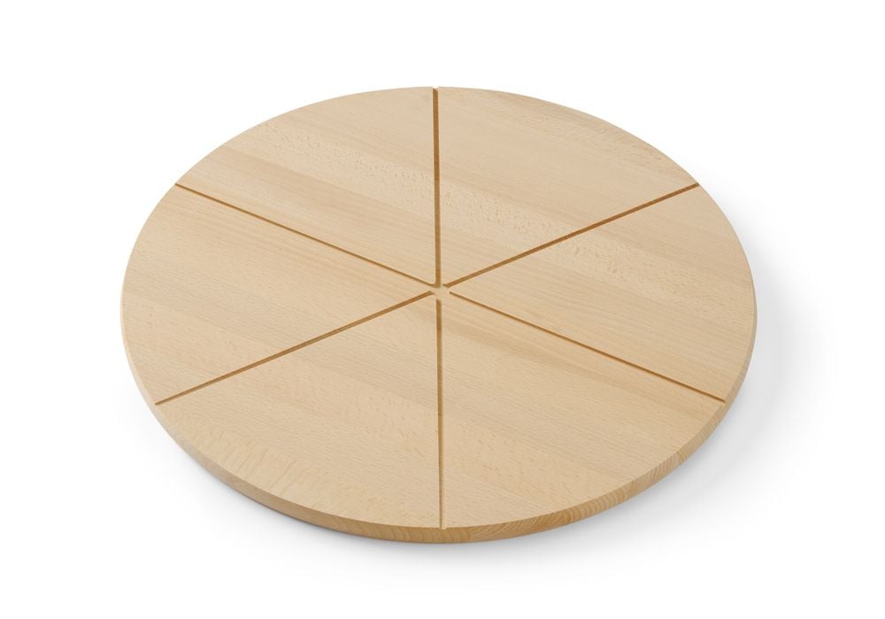 Pizza bræt, Hendi, Ø450mm, råbøgetræ med riller til at skære i 6 lige dele. - Billede 8