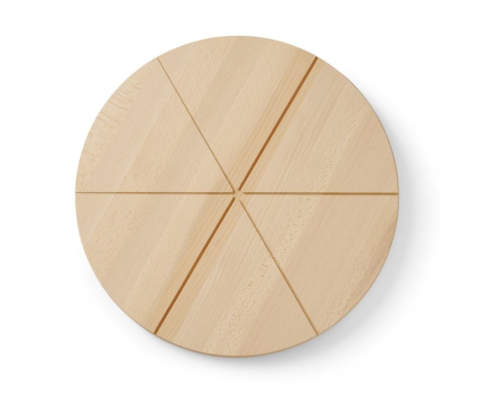 Pizza bræt, Hendi, Ø450mm, råbøgetræ med riller til at skære i 6 lige dele. - Billede 2