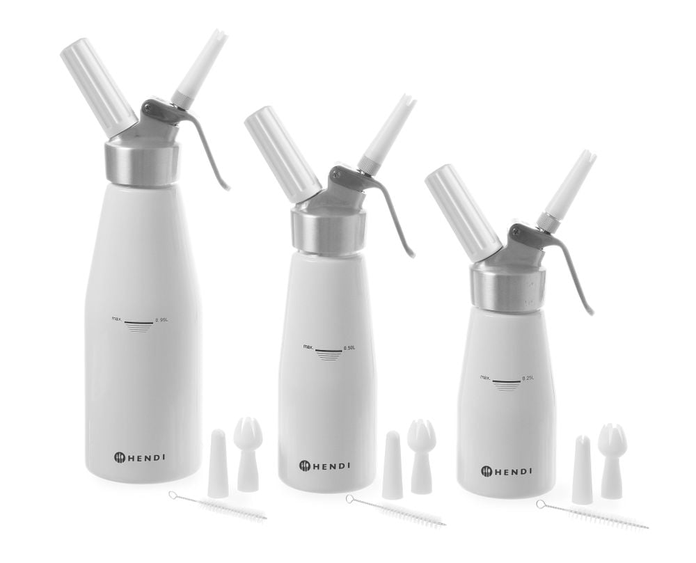 Flødeskumsdispenser Kitchen Line, 0,25L, ø80x(H)200mm, aluminium, hvid - Billede 3