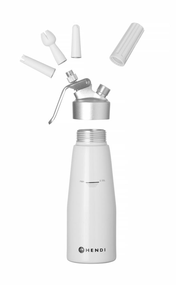 Flødeskumsdispenser Kitchen Line, 0,5L, ø80x(H)260mm, aluminium, hvid - Billede 4