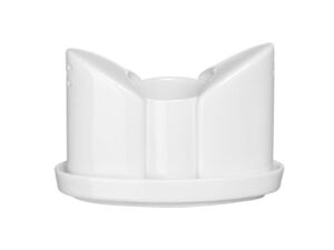 Krydderisæt i hvidt porcelæn - salt, peber og tandstikker, 125x54x(h)90mm. - Billede 3