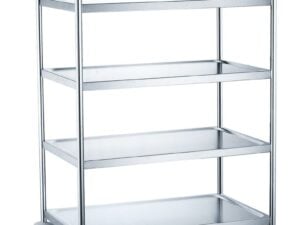 Serveringsvogn med 4 hylder, rustfrit stål, 905x585x(H)1245mm - Billede 2