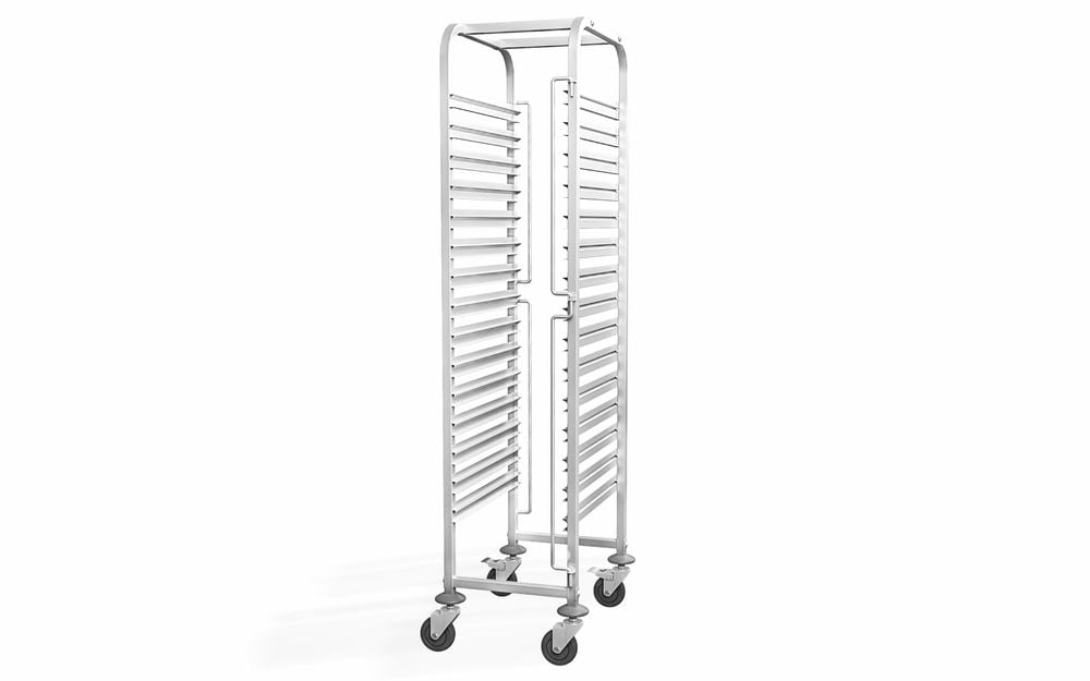 Indstiksvogn - 15 x GN 1/1, 440x610x(H)1710mm, med bremser, max belastning 150 kg - Billede 4