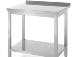 Vægmonteret arbejdsbord med opkant og hylde - dybde 600 mm, Kitchen Line, 800x600x(H)850mm - Billede 3