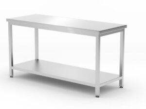 Central arbejdsbord i heavy duty med hylde, 600 mm dyb, Kitchen Line, 1600x600x(H)850mm - Billede 3