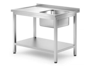 Enkeltvask bord med hylde, Køkkenlinje, Højre, 1000x700x(H)850mm, stk. - Billede 2