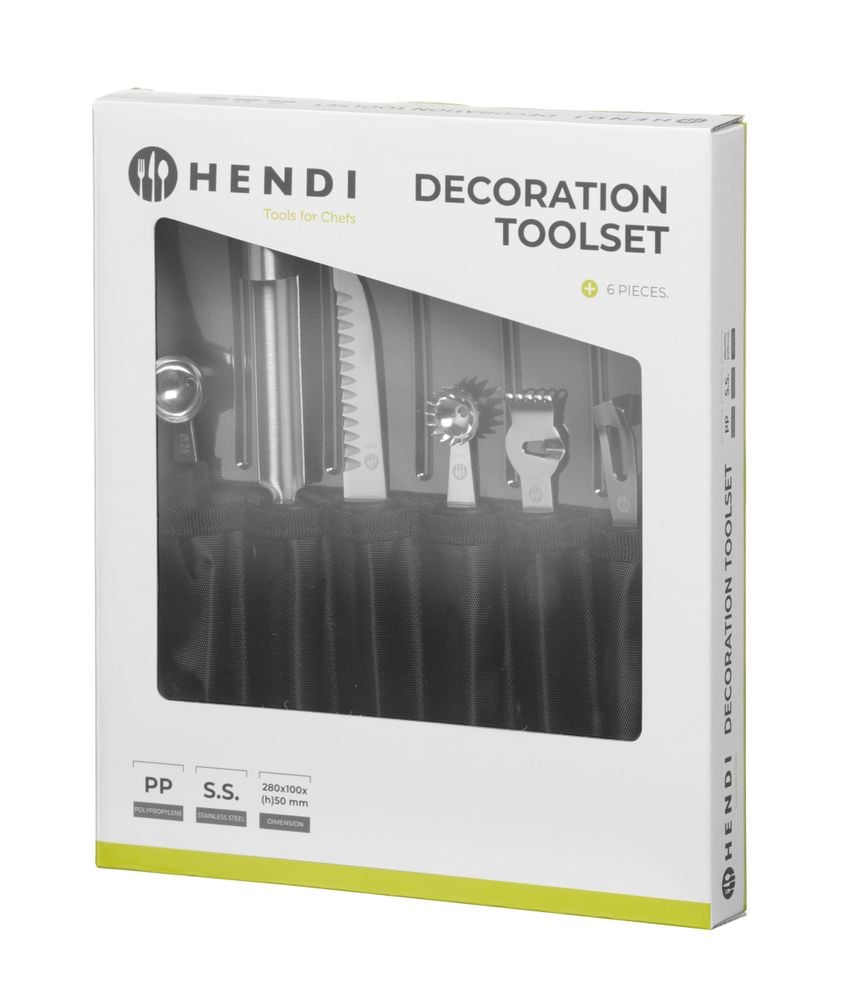 Dekorationsværktøjssæt - 6 dele, sort, nem at rengøre, softgrip - Billede 7