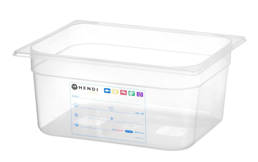 Transparent madopbevaringsbeholder 9,5l - opfylder haccp standarder - Billede 4