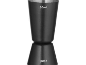 Sort dobbelt-sidet cocktailmåler, 25ml/35ml, rustfrit stål, ø45x(h)86mm - Billede 3