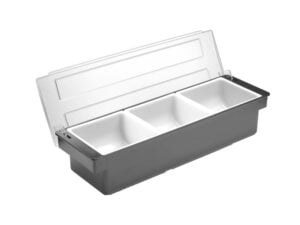 Sort condiment holder med 3 beholdere til bar - Billede 7