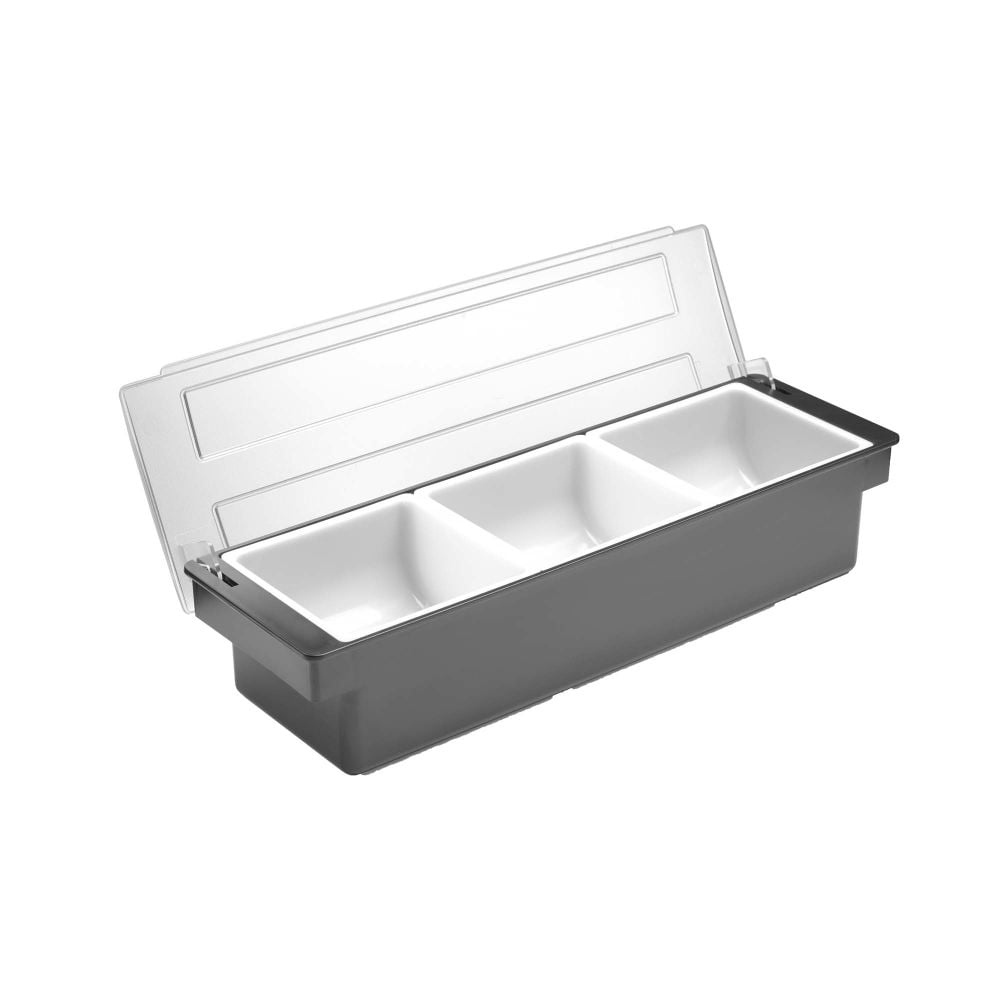 Sort condiment holder med 3 beholdere til bar - Billede 7