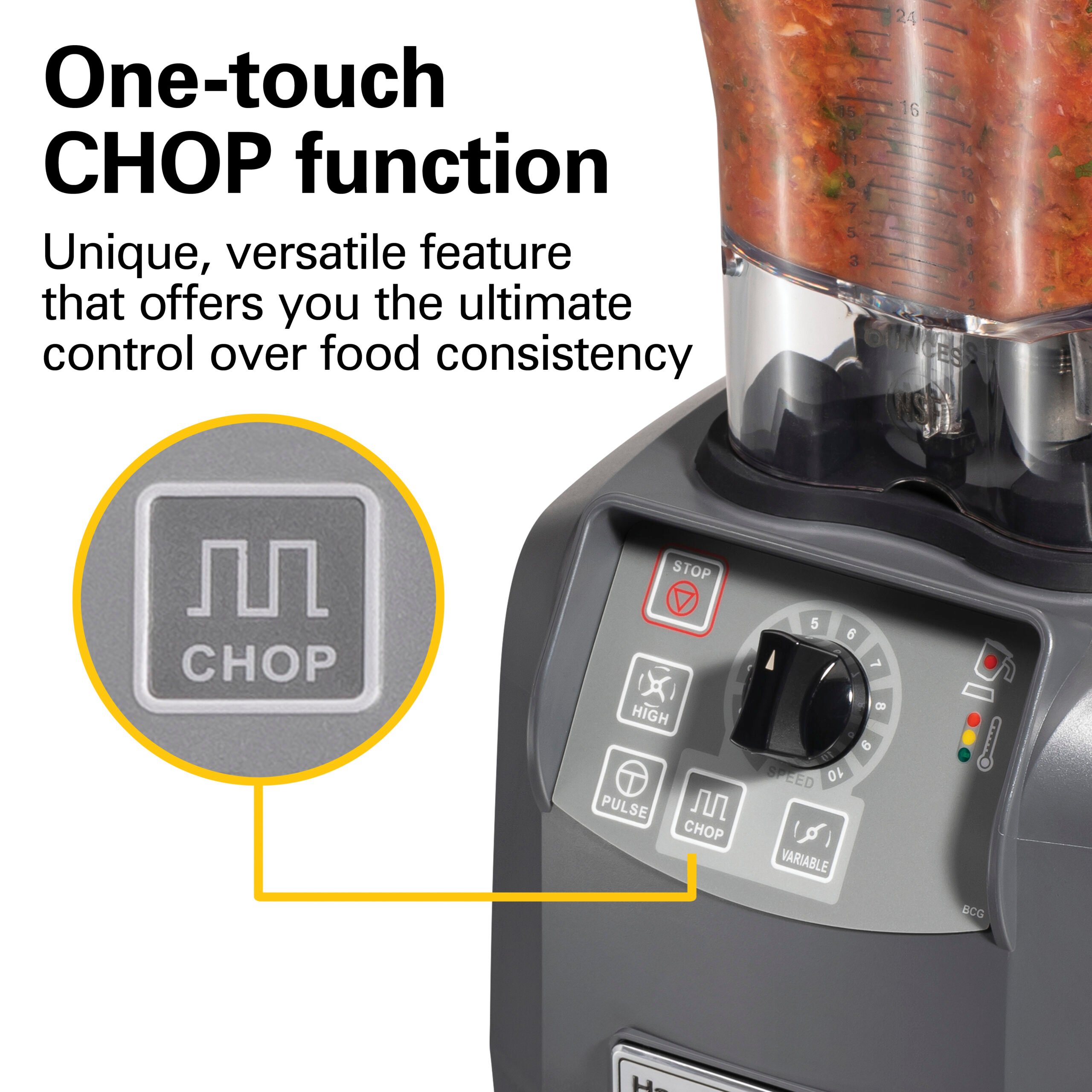 Hamilton Beach HBF600R-CE blender set fra siden