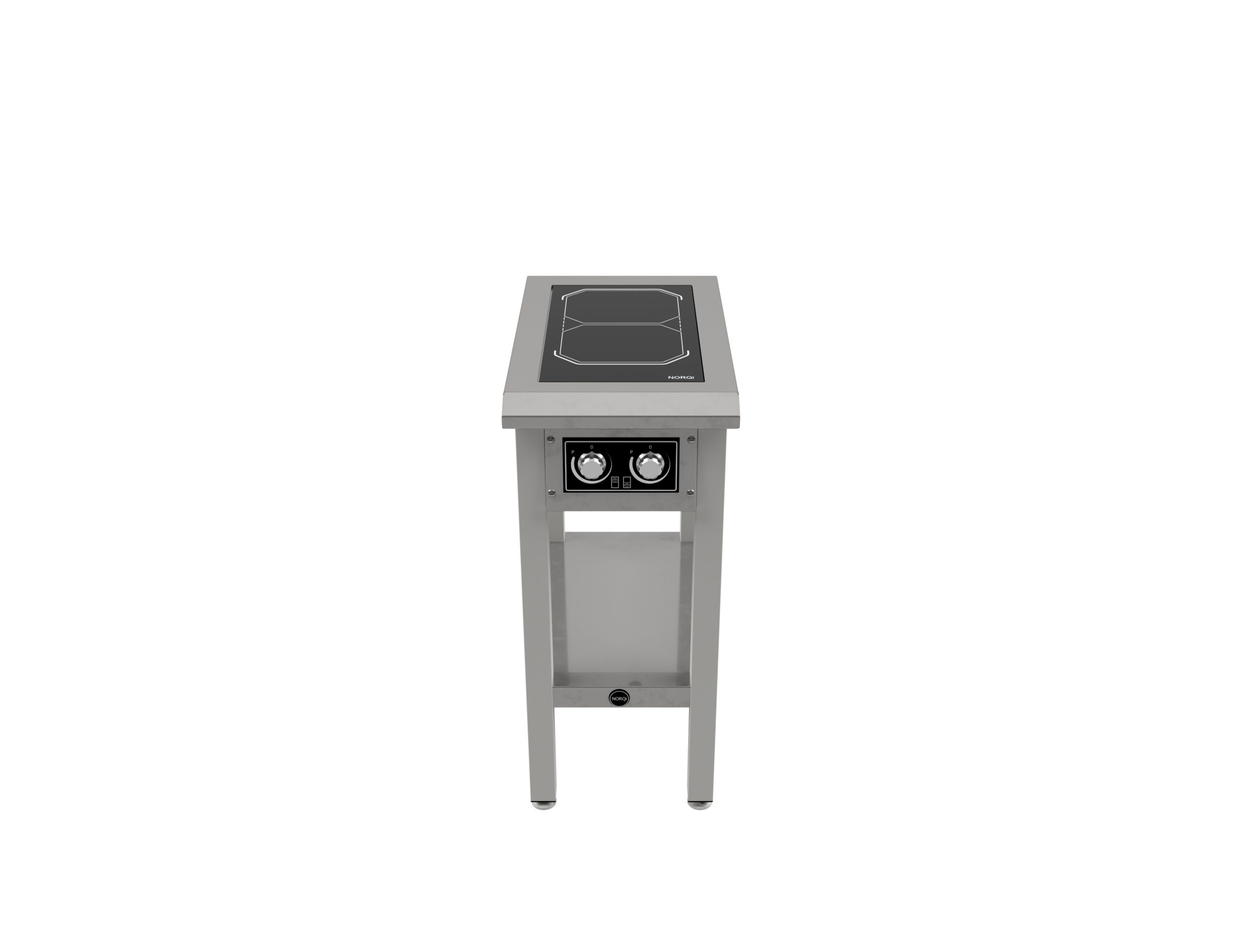 SPIN induktionskogebord med 2 zoner set forfra