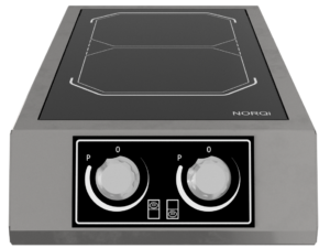 SPIN induktionskogebord med to zoner og betjeningsknapper