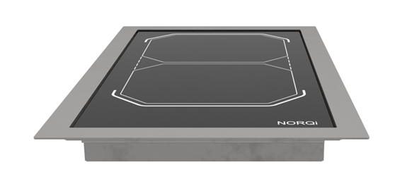 Norqi - induktionskogetop, SPIN indbygning firkantet 220x180 ned, SPIN