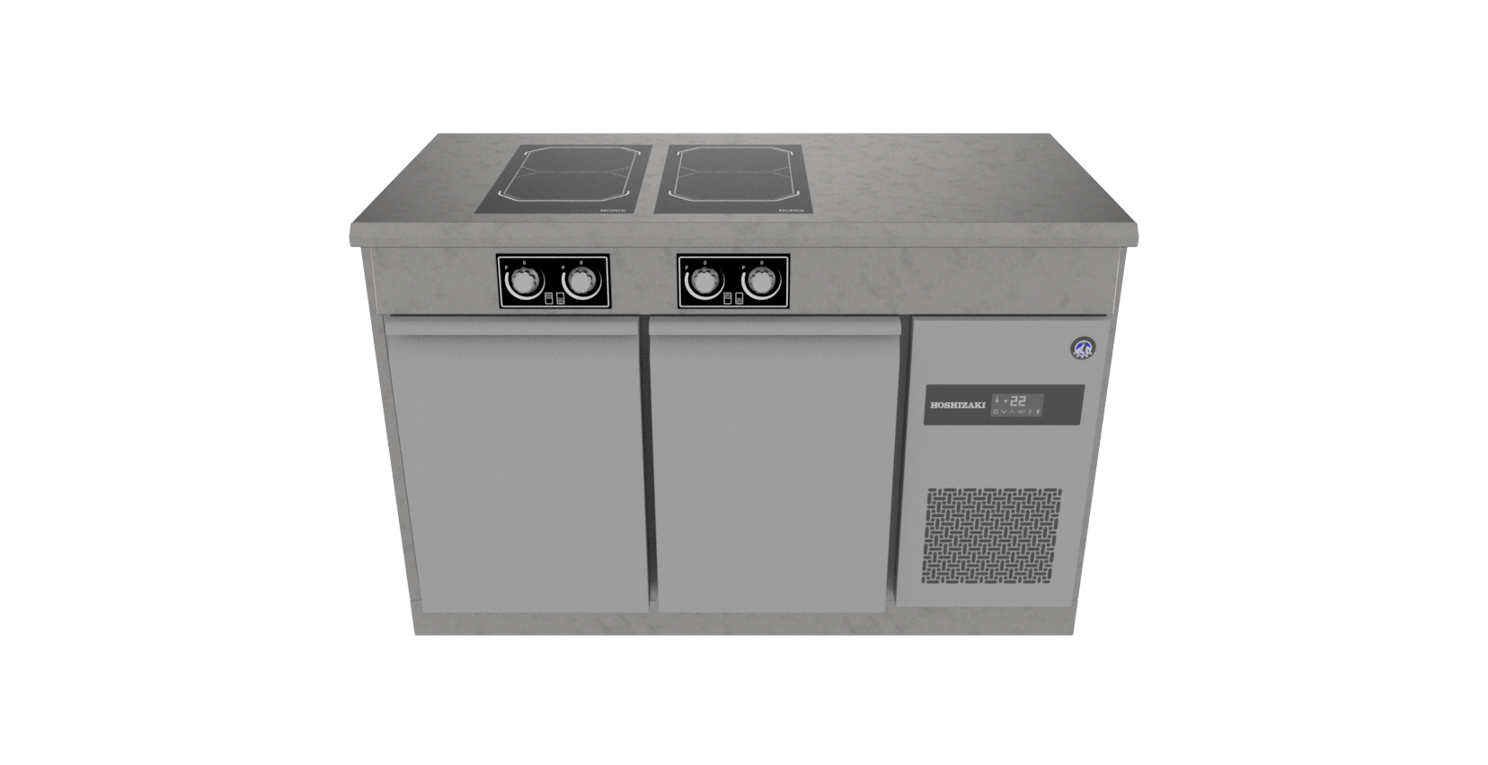 Norqi - Køl- og kogebord, CHILL+COOK 4-zone semi-induktion 700mm · 2 + 2 skuffer