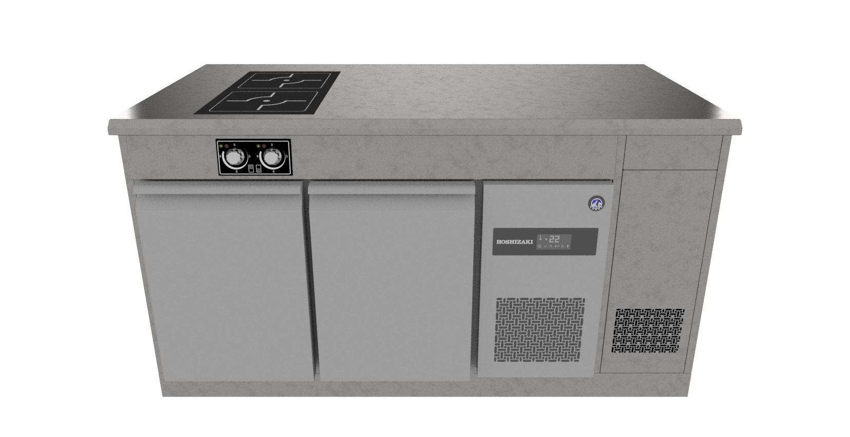 Norqi - Køl- og kogebord, CHILL+COOK 2-zone pro-induktion 900mm · 2 + 3 skuffer, PIN