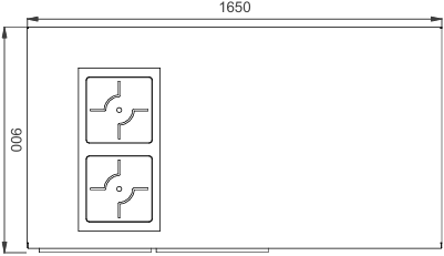 Topmål for NORQi CHILL+COOK, 1650 × 900 mm