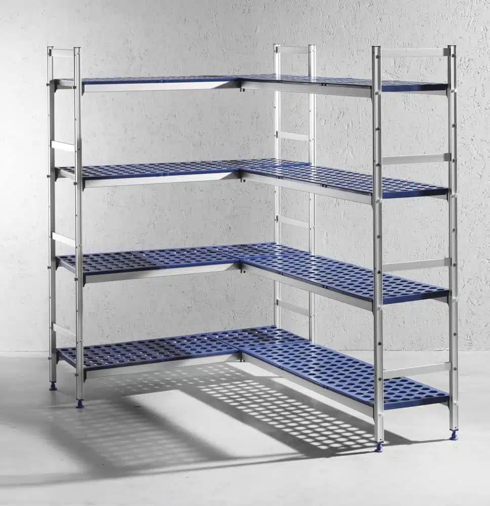 Aluminium opbevaringsreol til gn beholdere, 1120x355x(h)1685mm - Billede 3