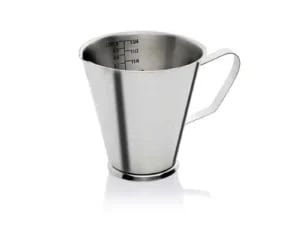 Målebæger på fod, 1 liter, stål