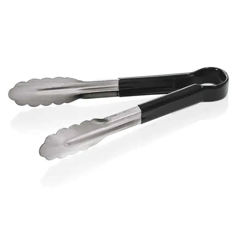 Serveringstang, CrNi m/sort PVC-håndtag, 24 cm