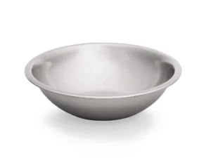 ***Skål, rundet side, CrNi, 8,0l, Ø38x11,5cm