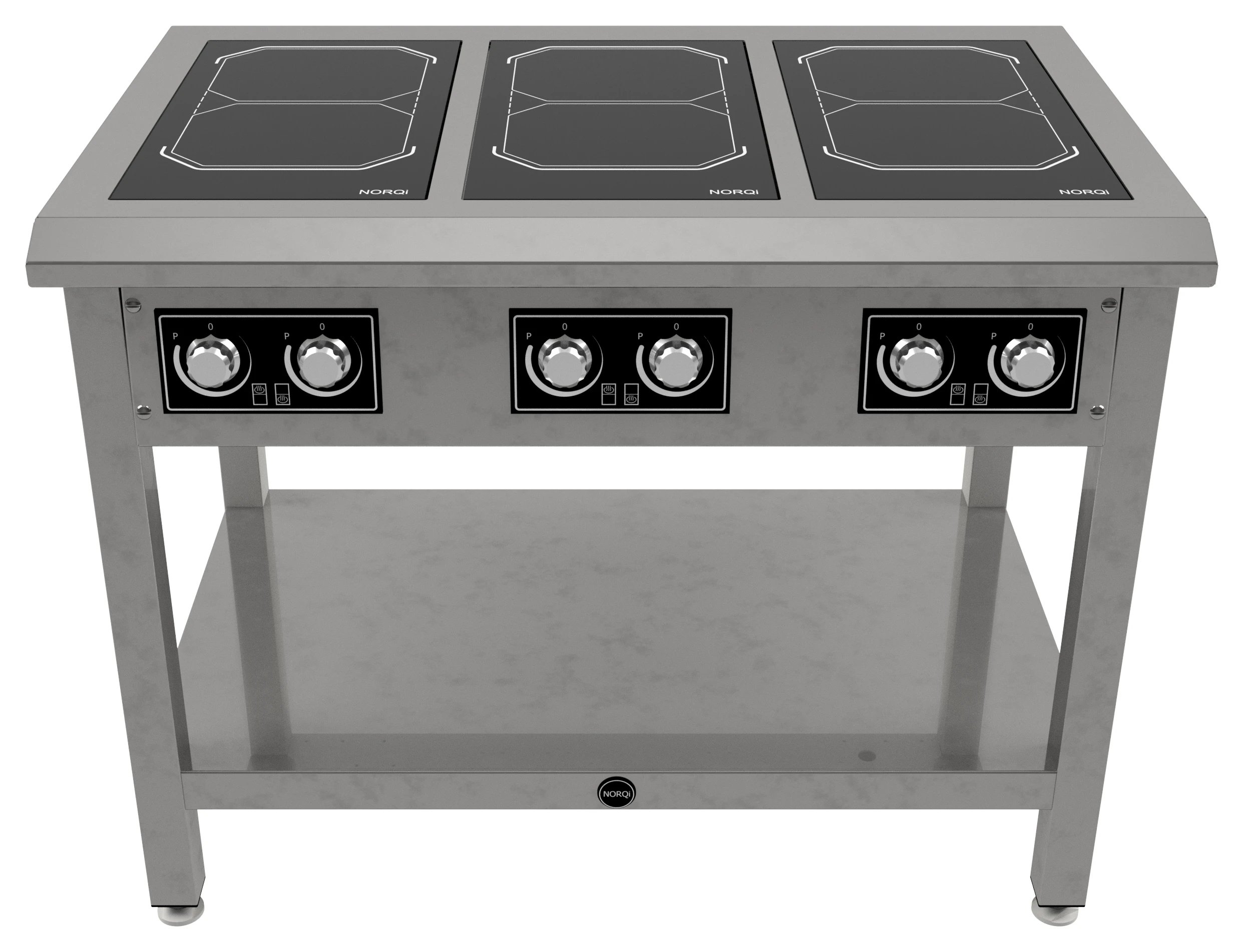 Effektivt induktionskogebord med 6 zoner til mindre køkkener