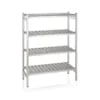 Reolsystem, Alu/PE, 4 hylder, 126,5x54x170cm