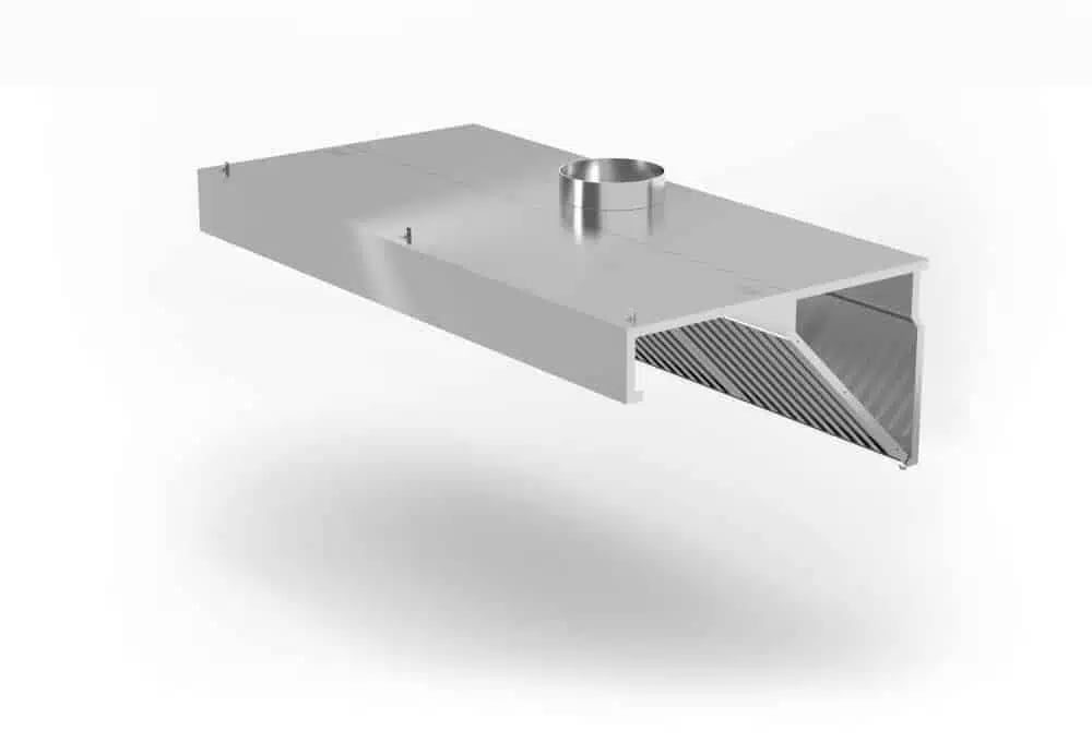Vægmonteret emhætte, Profi Line, med LED lys, 1200x700x(H)450mm, rustfrit stål