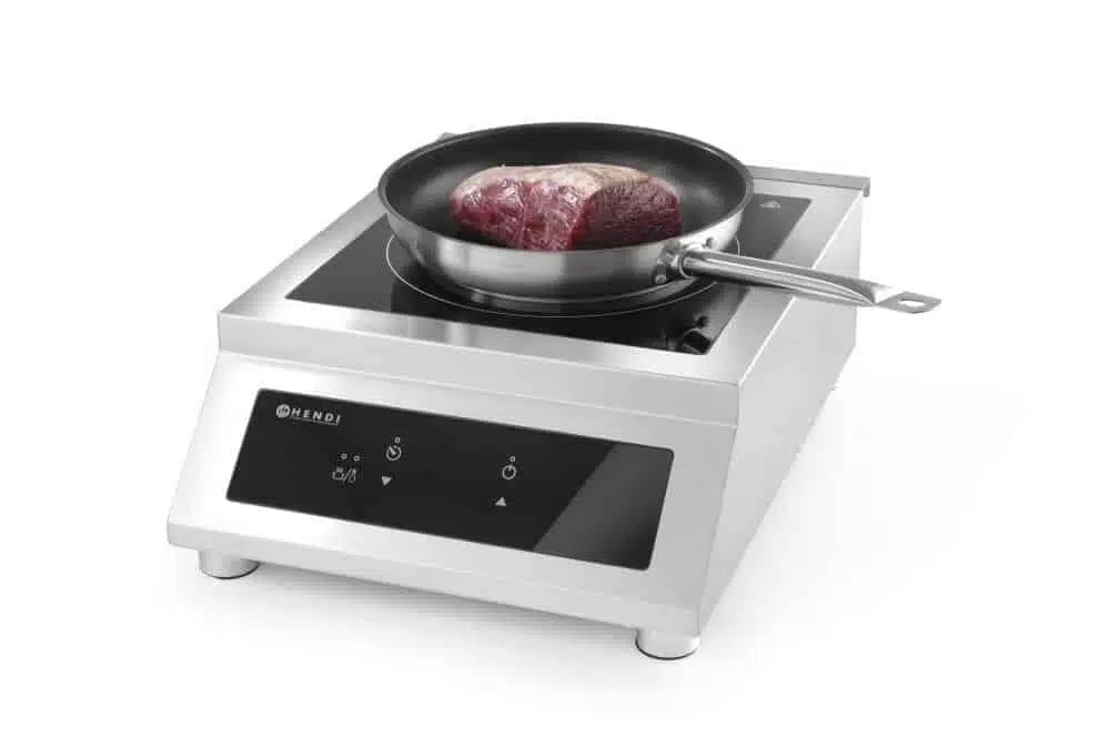 Induktionskogeplade model 5000 D, Profi Line, 400V/5000W, 398x515x(H)168mm, rustfrit stål, justerbare fødder, maks belastning 30 kg. - Billede 3