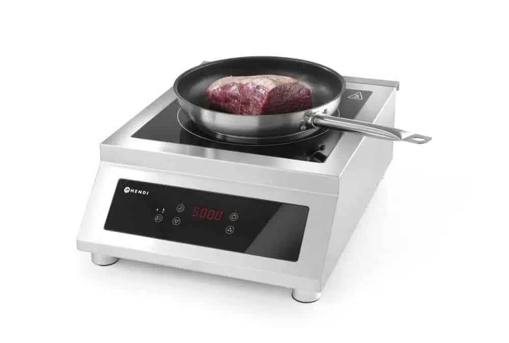 Induktionskogeplade model 5000 D, Profi Line, 400V/5000W, 398x515x(H)168mm, rustfrit stål, justerbare fødder, maks belastning 30 kg. - Billede 2