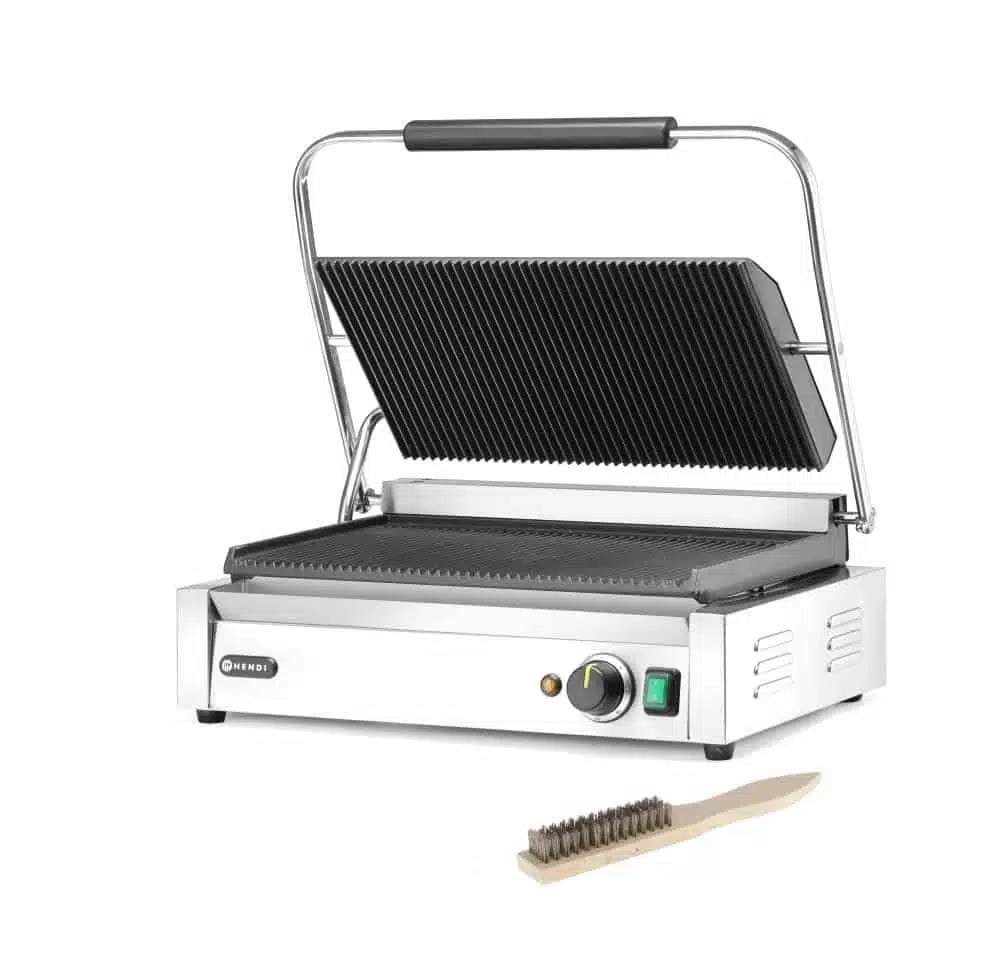 Xl panini kontaktgrill, 2700w, 230v, ribbet grillflade - Billede 3