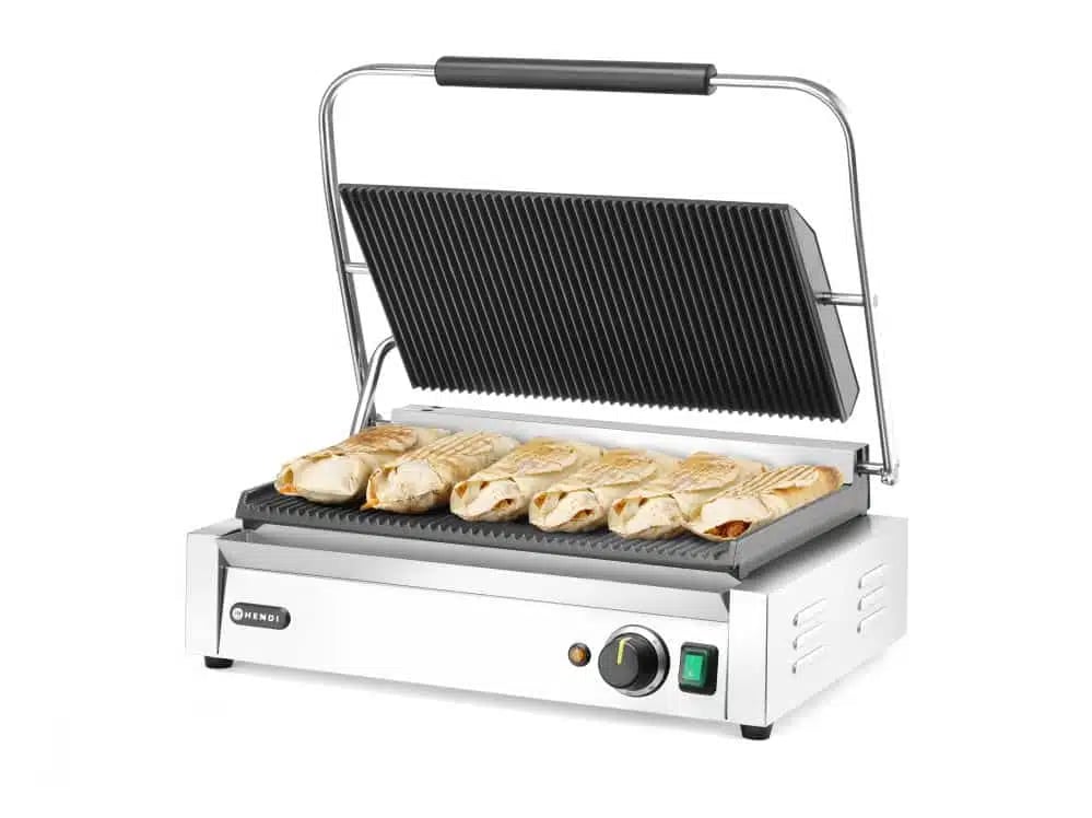 Xl panini kontaktgrill, 2700w, 230v, ribbet grillflade - Billede 7
