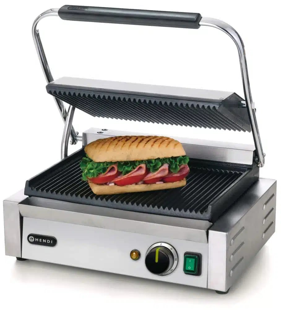 Panini kontaktgrill med rillet over- og underflade, 2200w - Billede 2
