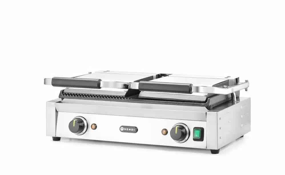 Dobbelt kontaktgrill, halvglatt, halvribbet, 230v/3600w - Billede 5
