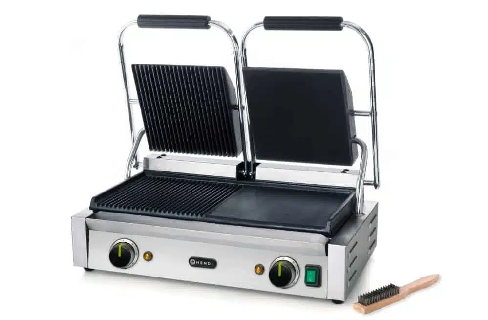 Dobbelt kontaktgrill, halvglatt, halvribbet, 230v/3600w - Billede 6
