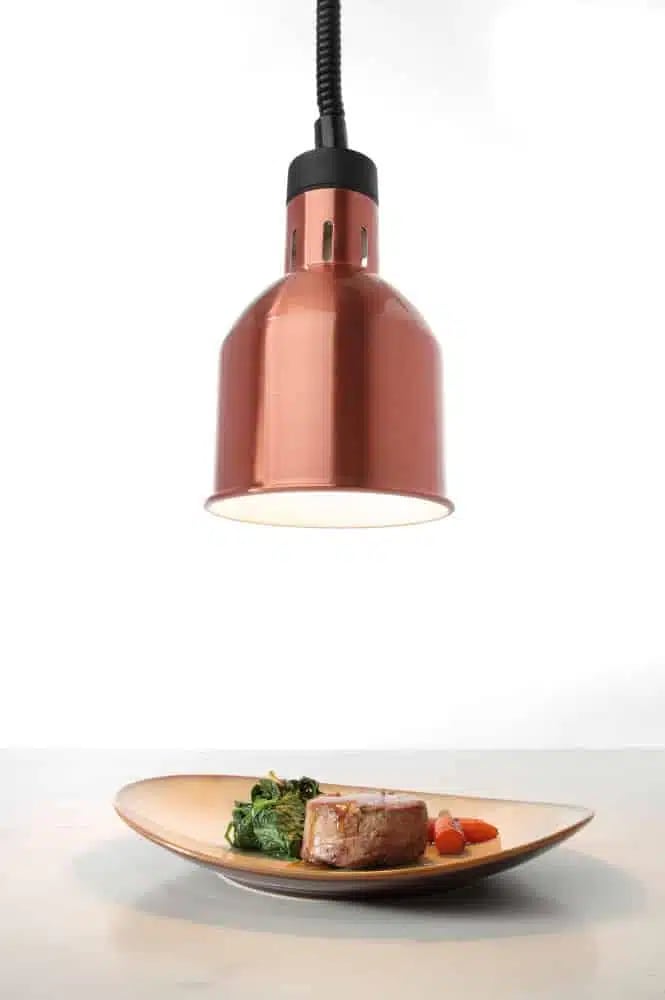 Justerbar varmelampe i kobber til madvarme, 250w - Billede 2