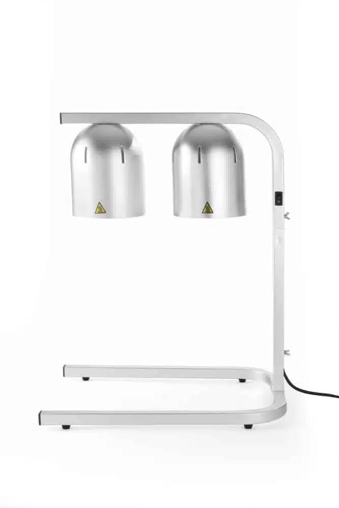 Sort infrarød madvarmer med 2 lamper, 500w - Billede 3