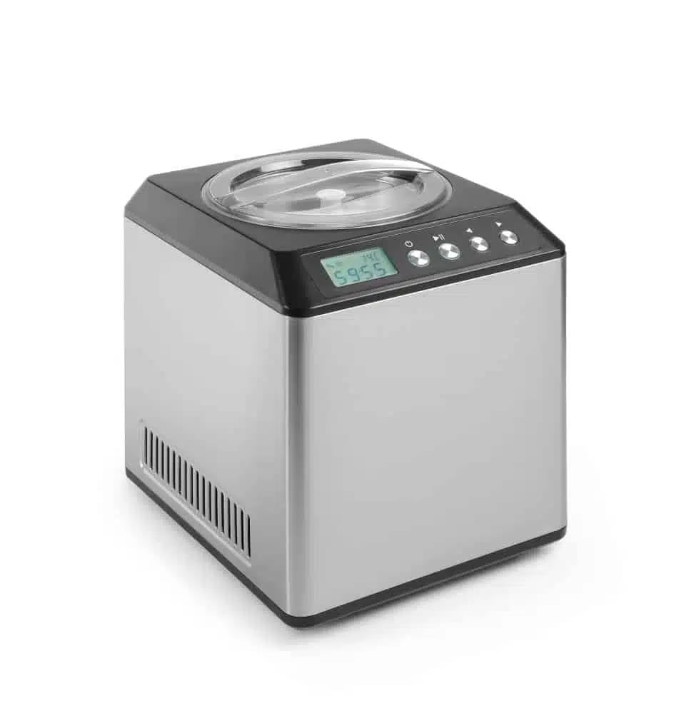 Is-maskine, 230V/180W, 272x315x(H)362mm, ideel til is, sorbet og frossen yoghurt. 2L rustfrit stål beholder. - Billede 3