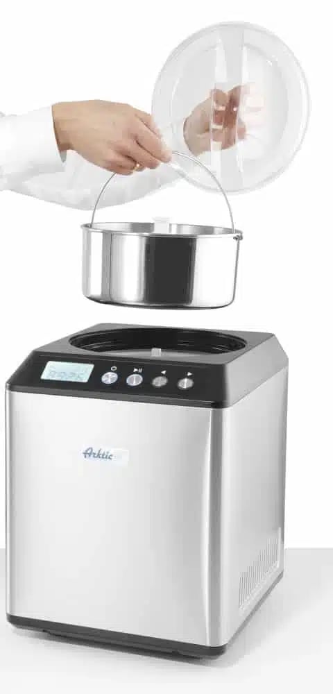 Is-maskine, 230V/180W, 272x315x(H)362mm, ideel til is, sorbet og frossen yoghurt. 2L rustfrit stål beholder. - Billede 4