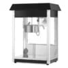 Popcornmaskine, sort, 230V/1500W, 560x420x(H)770mm, robust aluminiumsramme, glasdør, varmebestandige håndtag, belysning indeni, varmebund, cyklustid ca. 2 min.