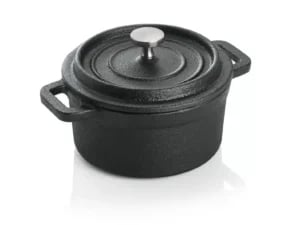 Mini cocotte i sort støbejern