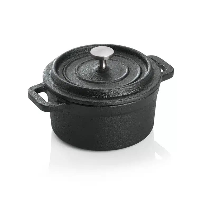 Mini cocotte i sort støbejern
