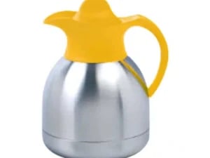 Termokande | Thermosteel | Dobbelt rustfrit stål | Skruelåg – Gul m/skruelåg 1.0 L.