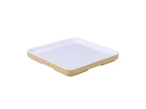 Cube Champagnefarvet låg/bakke(2) 10,5 x 10,5 x H1,4cm - 3 stk. på lager