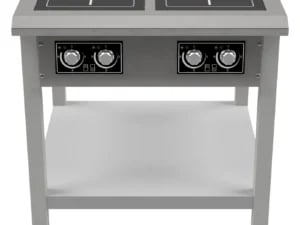 Effektivt induktionskogebord med 4 zoner i rustfrit stål