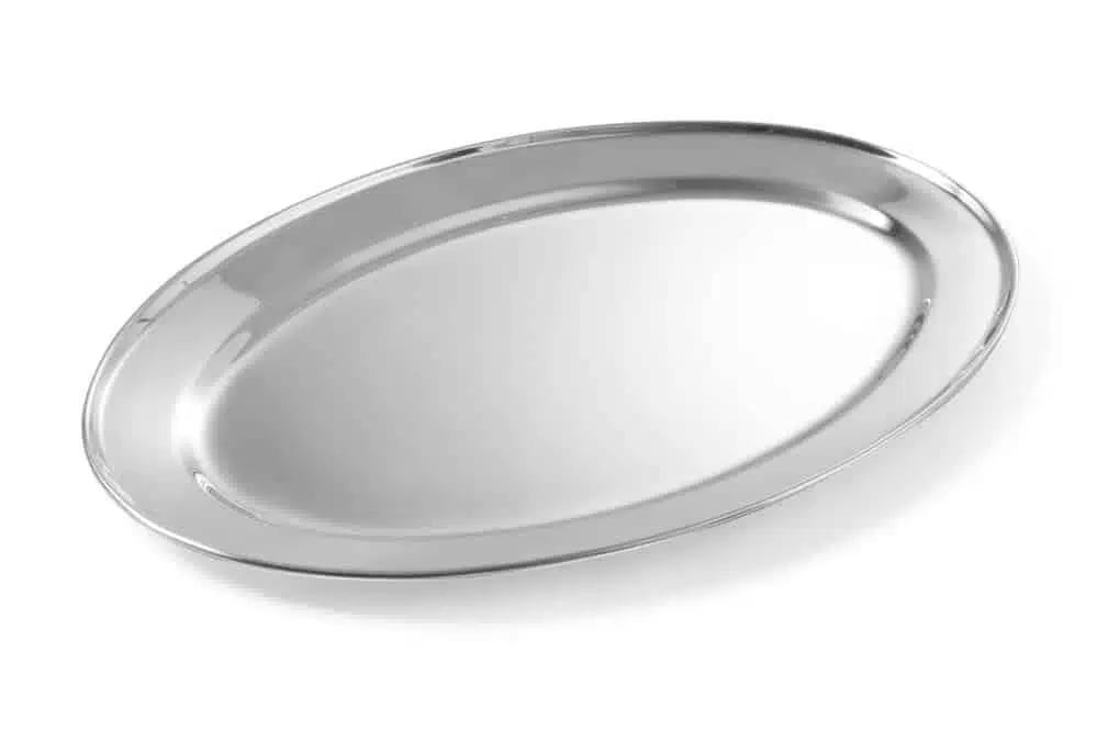 Serveringsfad 500x350mm ovalt i rustfrit stål