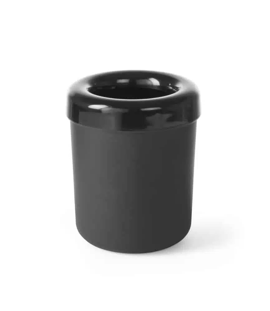 Sort bordsskraldespand eller bestikholder, ø130x(h)160mm, rustfrit stål
