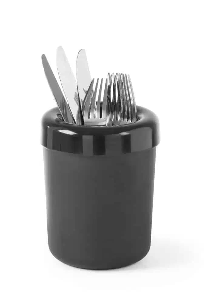 Sort bordsskraldespand eller bestikholder, ø130x(h)160mm, rustfrit stål - Billede 4